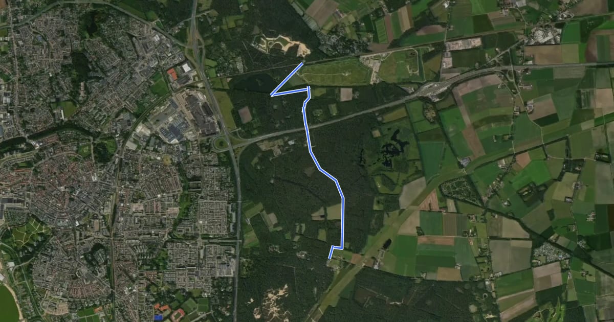 Маршрут MTB-verbindingsroute Zwarte-Groene Lus на спутниковом снимке