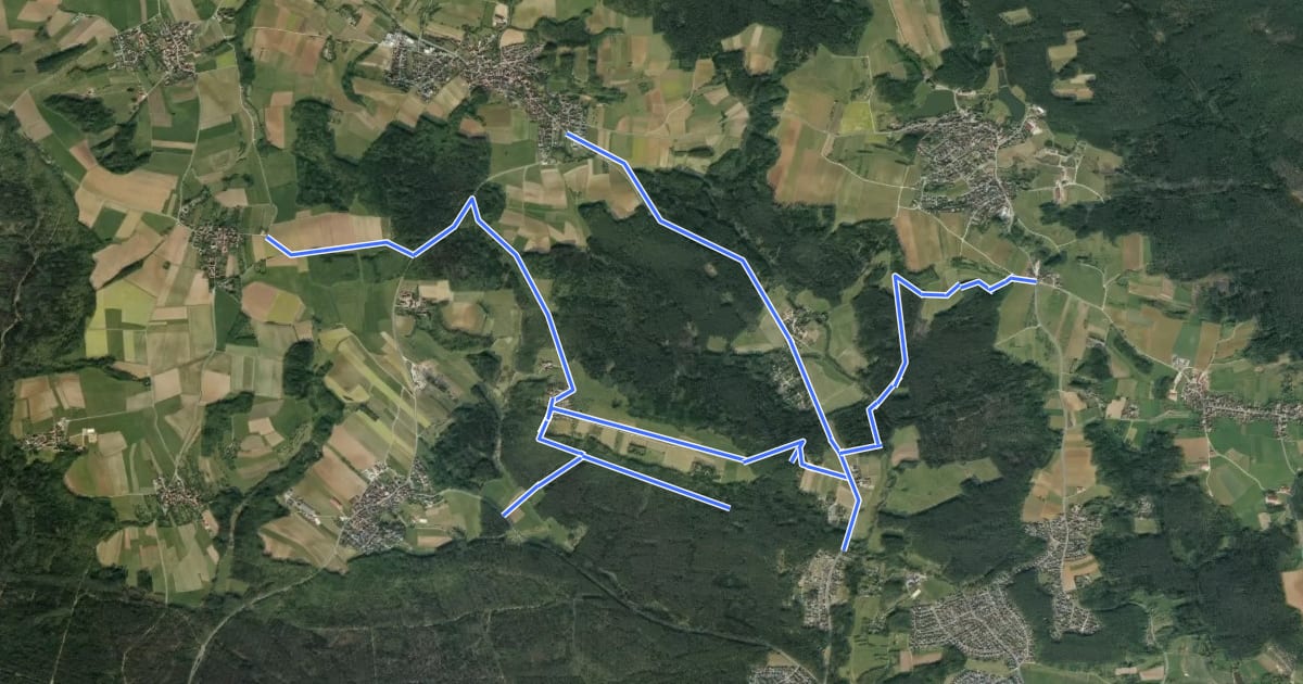 Маршрут mtb Verbindung Tauchersreuth Ziegelhütte на спутниковом снимке