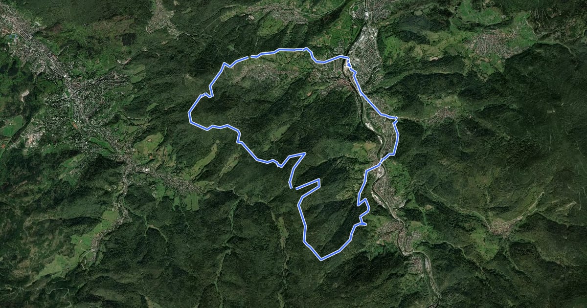 Маршрут MTB Vier-Wälder-Tour на спутниковом снимке