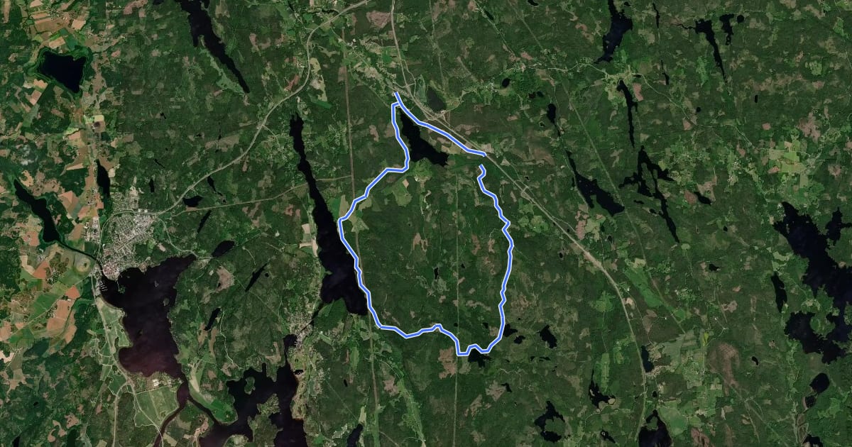 Маршрут MTB Vildsvinsslingan на спутниковом снимке