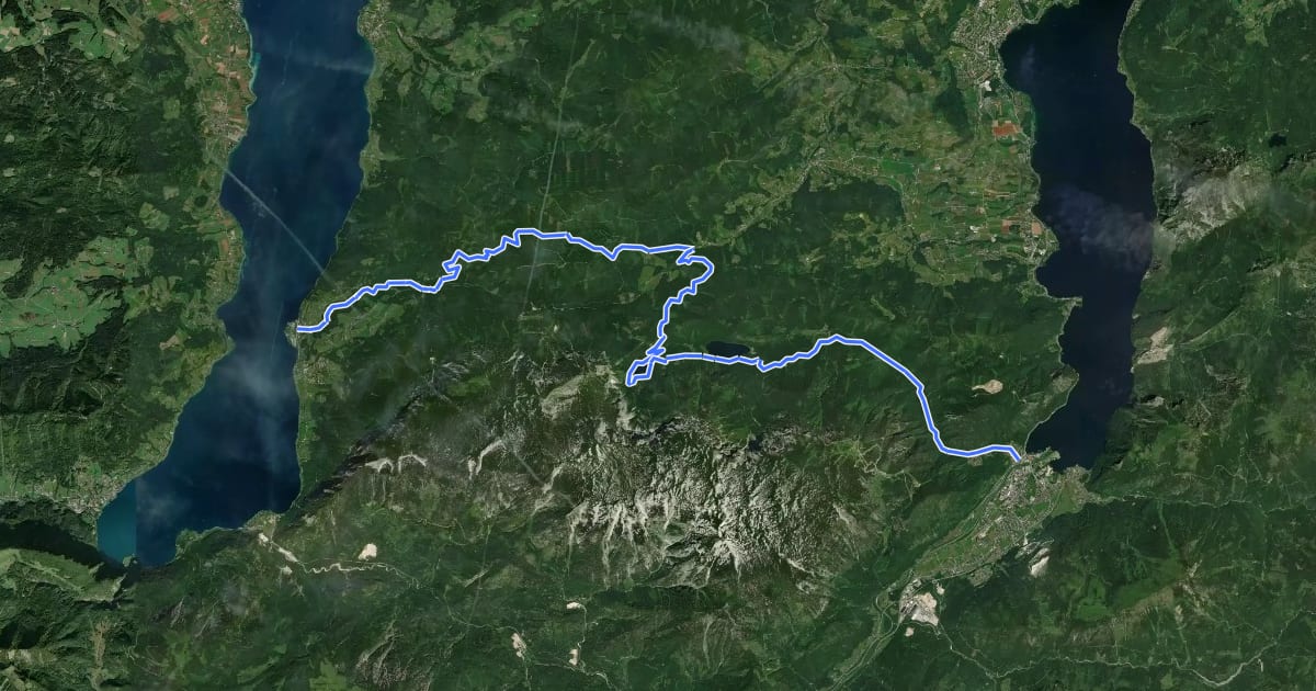 Маршрут MTB: Von Steinbach nach Ebensee на спутниковом снимке