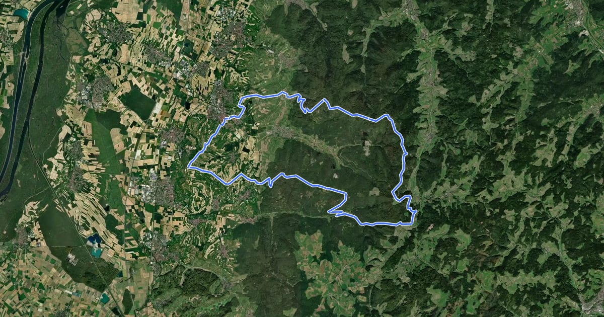 Маршрут MTB Wald und Reben-Tour на спутниковом снимке