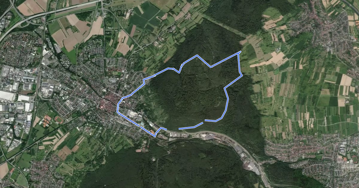 Маршрут MTB Wattkopf Runde 1 на спутниковом снимке