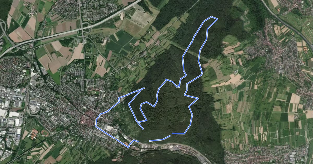 Маршрут MTB Wattkopf Runde 2 на спутниковом снимке