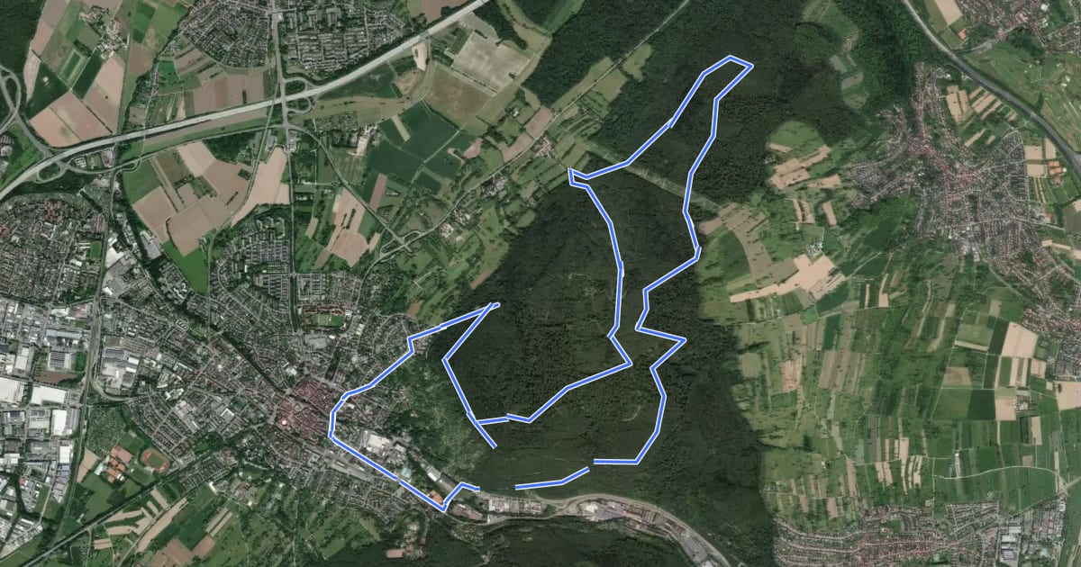 Маршрут MTB Wattkopf Runde 3 на спутниковом снимке