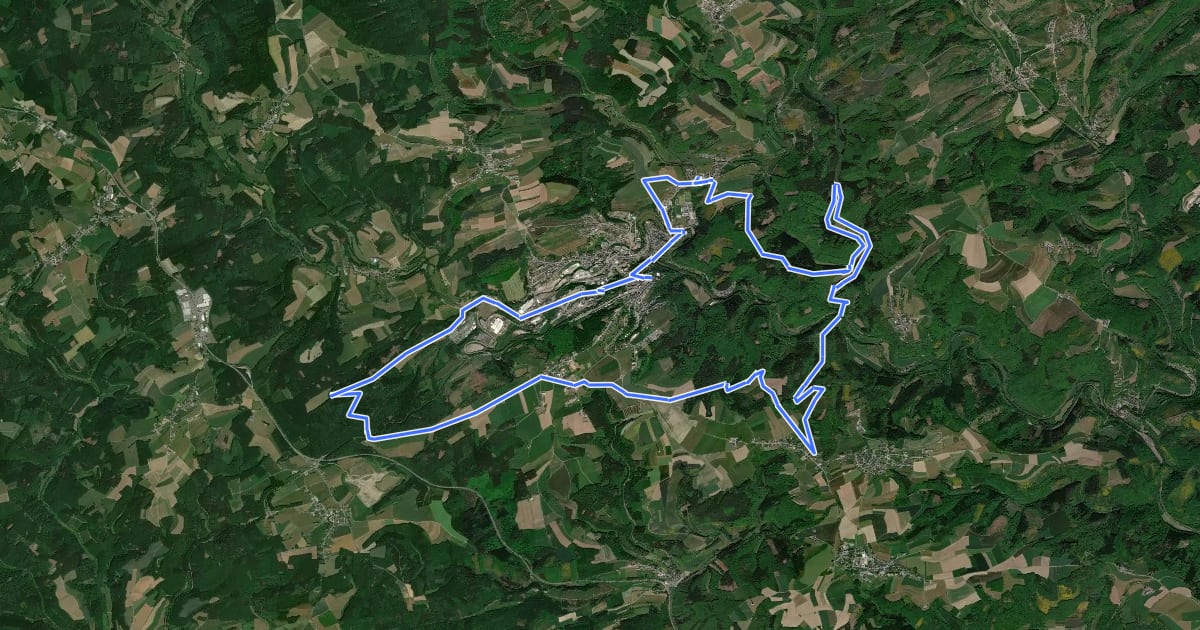 Маршрут MTB Wiltz 1 на спутниковом снимке