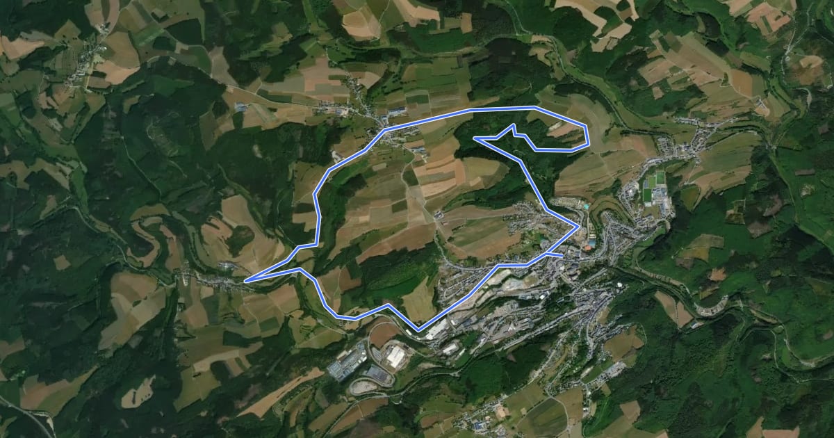 Маршрут MTB Wiltz 2 на спутниковом снимке