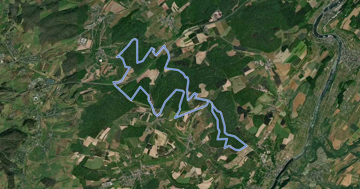 Маршрут MTB Wormeldange на спутниковом снимке