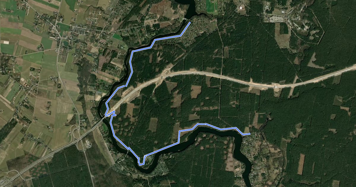 Маршрут MTB wzdłuż Brdy na Smukale на спутниковом снимке