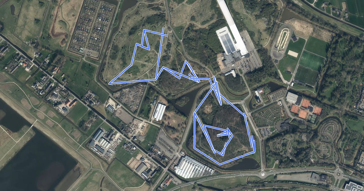 Маршрут MTB Zoetermeer - Jeugdroute на спутниковом снимке