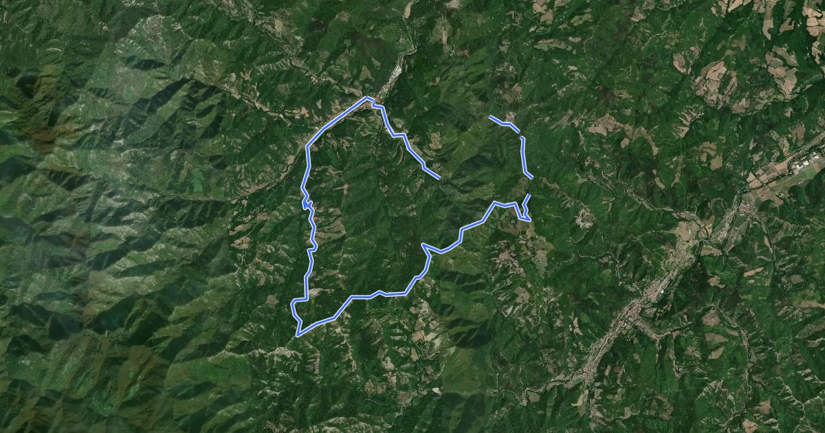 Маршрут MTB2 на спутниковом снимке