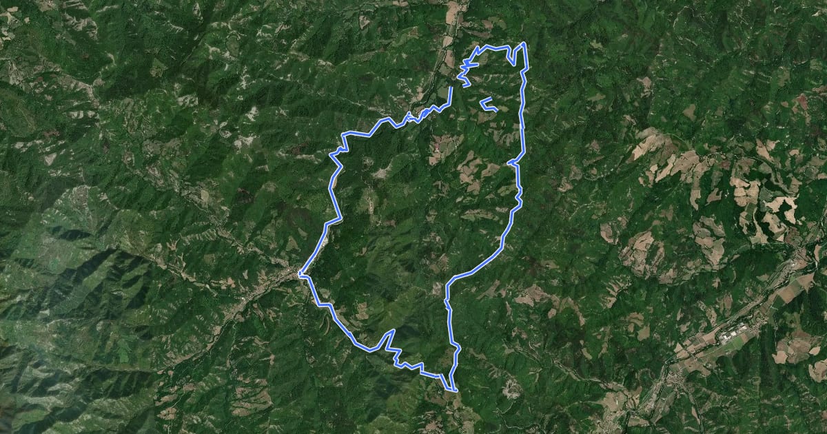 Маршрут MTB5 на спутниковом снимке