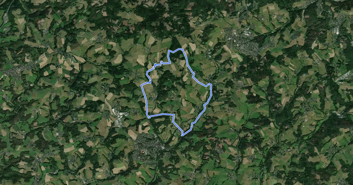 Маршрут Much (Walmwiese) Rundweg A4 на спутниковом снимке