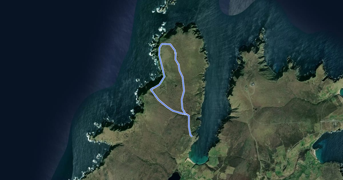 Маршрут Muckle Flugga Trail на спутниковом снимке