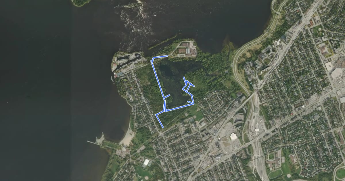 Маршрут Mud Lake Trail на спутниковом снимке