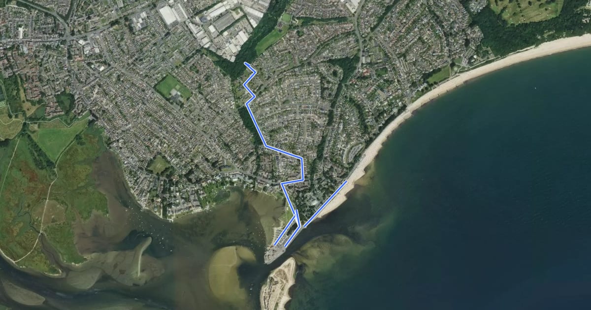 Маршрут Mude Valley Greenway на спутниковом снимке
