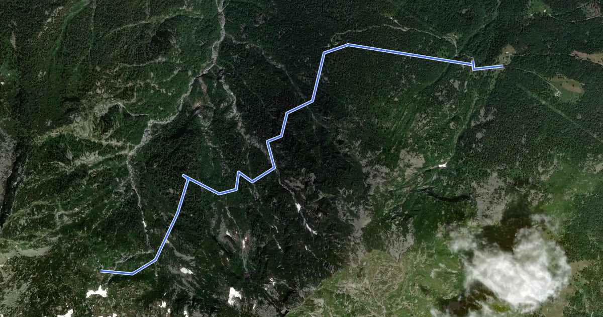 Маршрут Mulattiera Rifugio Bonze на спутниковом снимке
