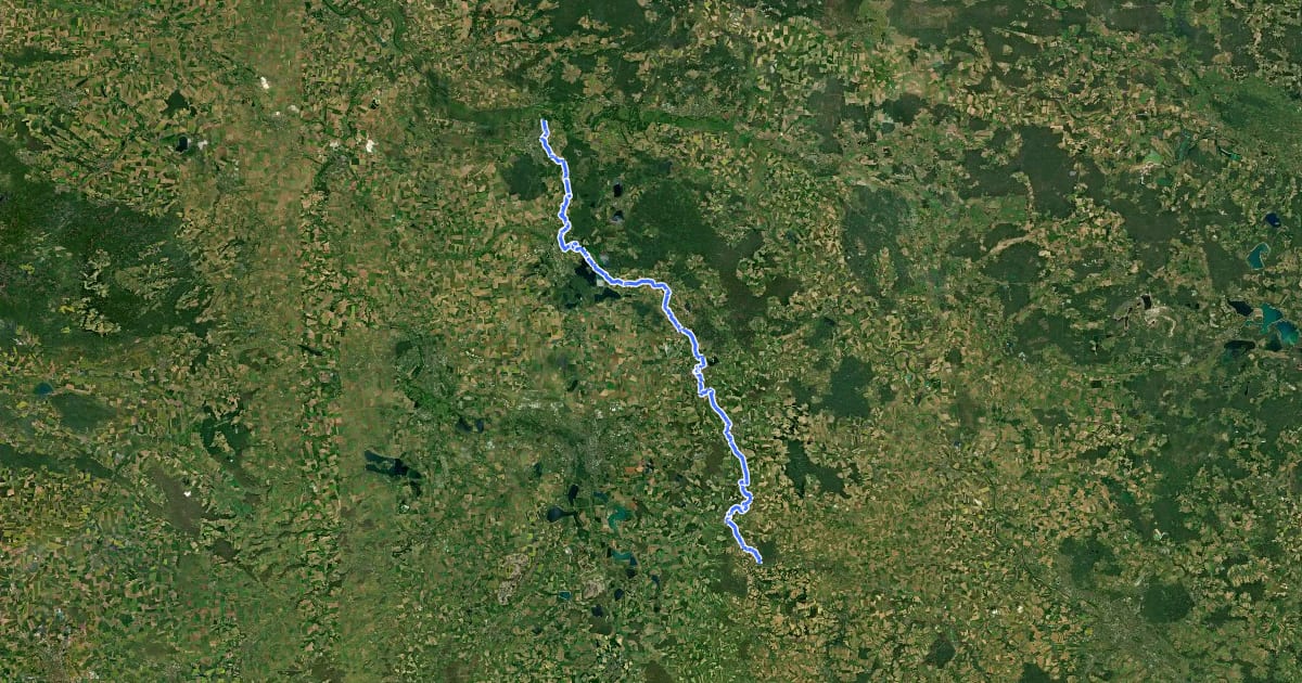 Маршрут Mulderadroute [Vereinte Mulde] на спутниковом снимке