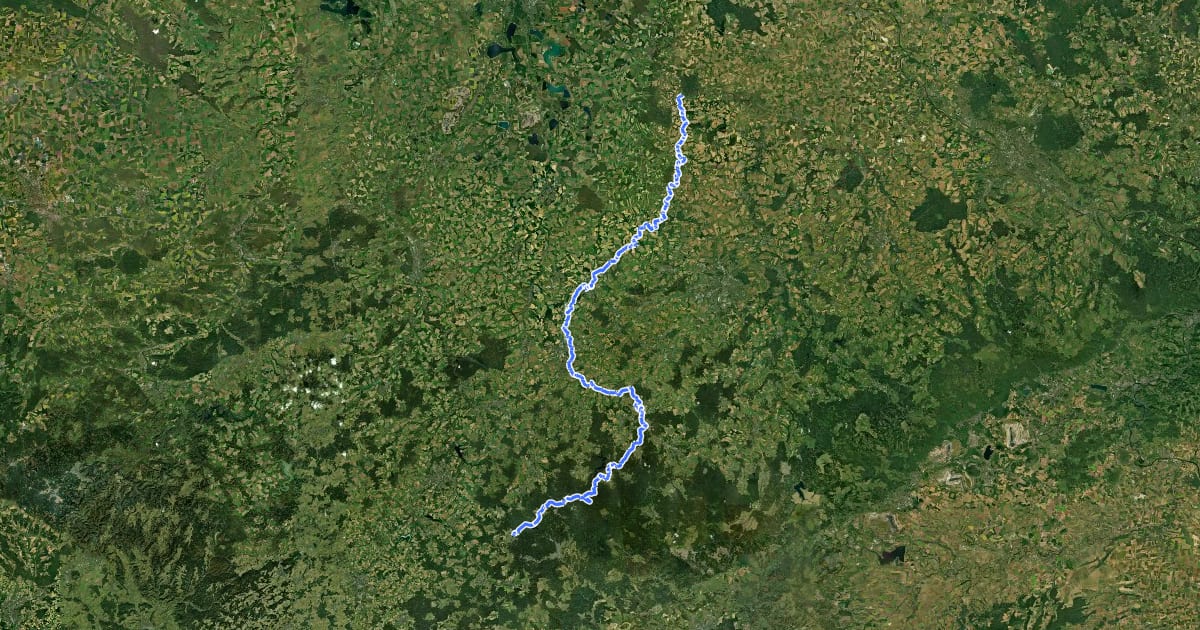 Маршрут Mulderadweg [Zwickauer Mulde] на спутниковом снимке