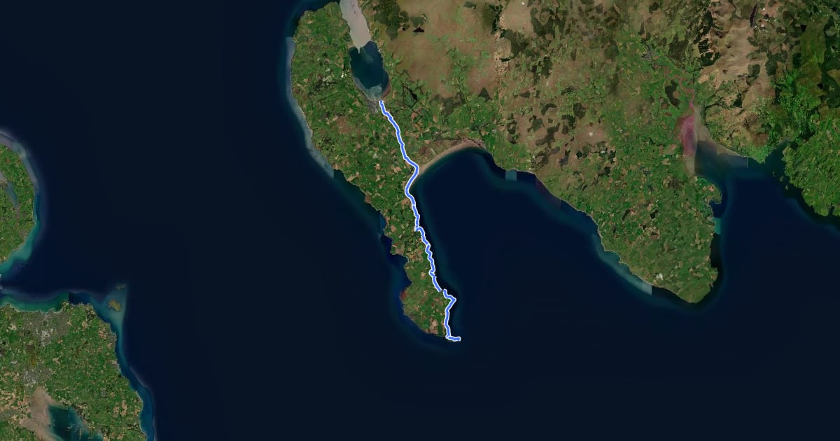 Маршрут Mull of Galloway Trail на спутниковом снимке
