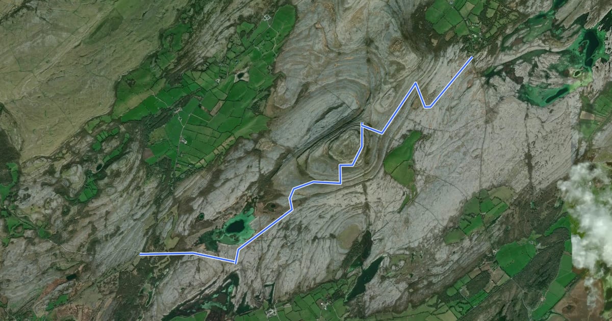 Маршрут Mullaghmore Red Path на спутниковом снимке
