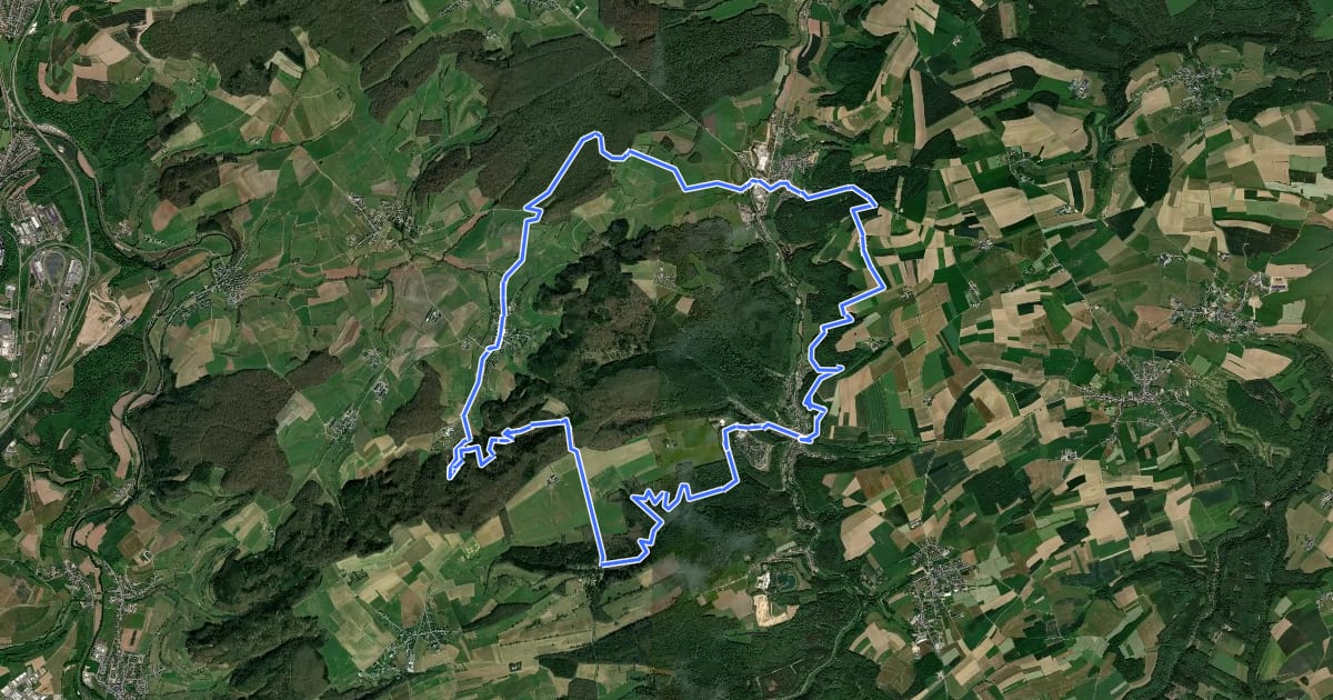 Маршрут Mullerthal Trail Extra Tour A на спутниковом снимке