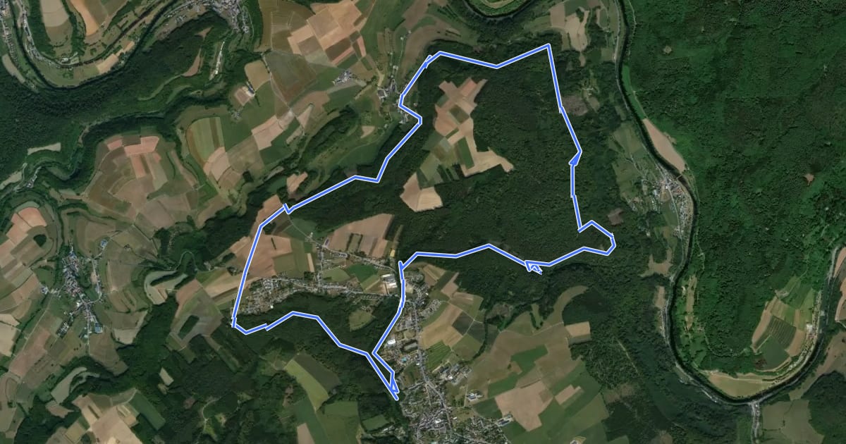 Маршрут Mullerthal Trail Extra Tour B на спутниковом снимке
