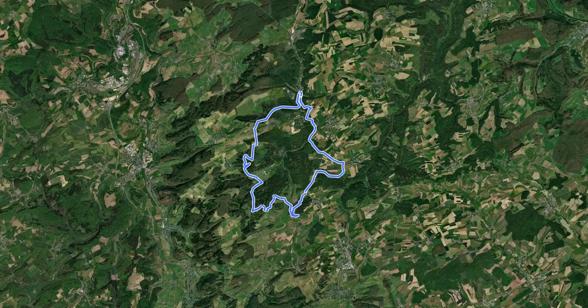 Маршрут Mullerthal Trail Extra Tour E на спутниковом снимке