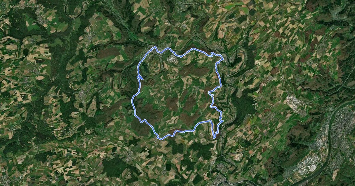Маршрут Mullerthal Trail Route 1 на спутниковом снимке