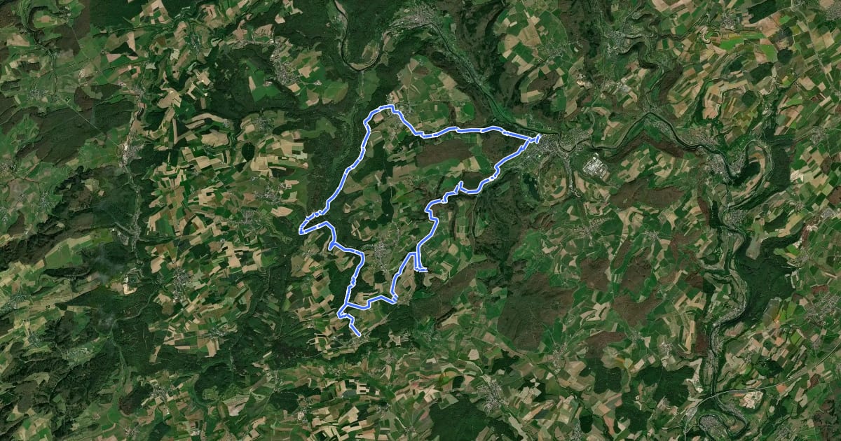 Маршрут Mullerthal Trail Route 2 на спутниковом снимке