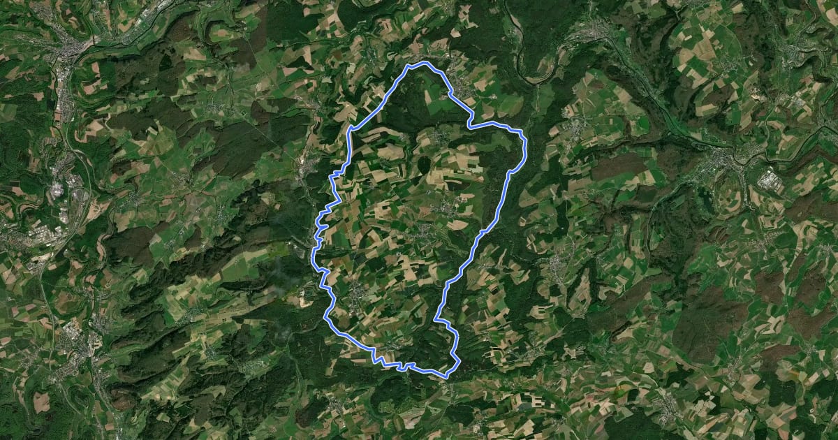 Маршрут Mullerthal Trail Route 3 на спутниковом снимке