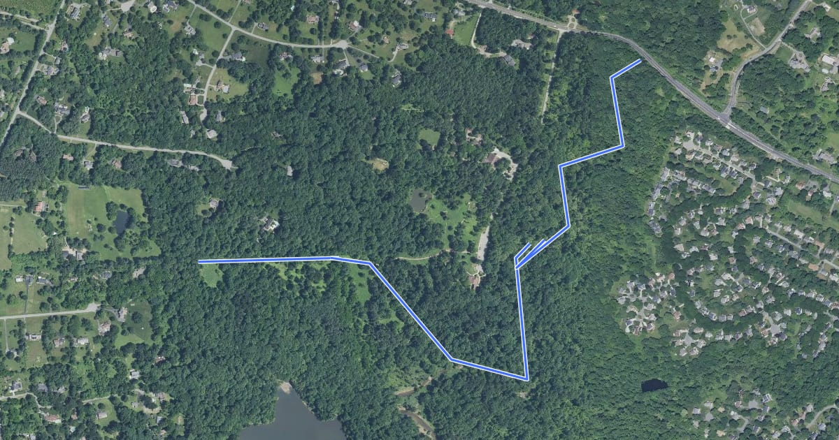 Маршрут Muncaster Mill Trail на спутниковом снимке