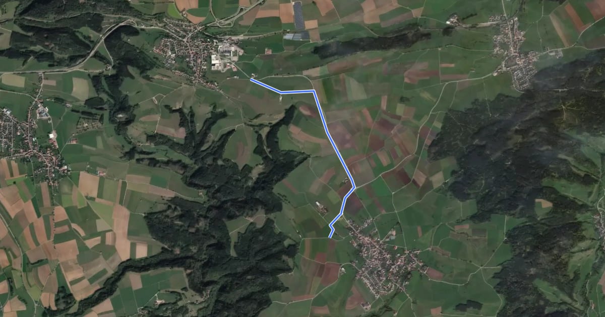 Маршрут Mundelfinger Straße - Talkreuz на спутниковом снимке