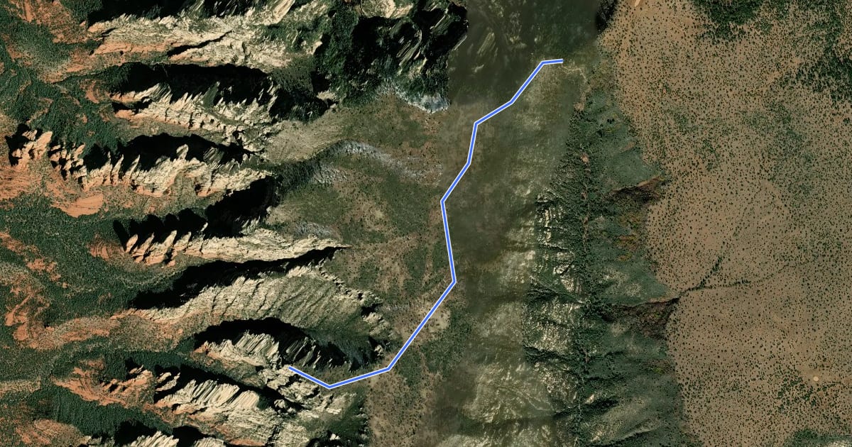 Маршрут Munds Mountain #77 на спутниковом снимке