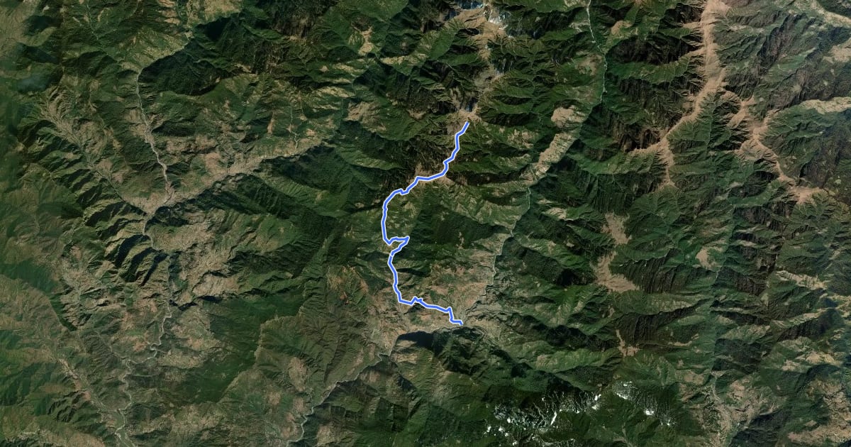 Маршрут Muneri Pass to Ghuttu на спутниковом снимке