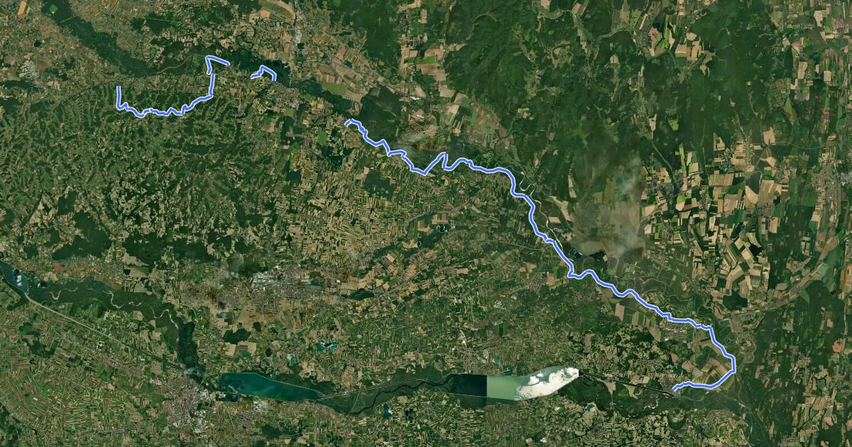 Маршрут Mura cycling trail Alternative на спутниковом снимке