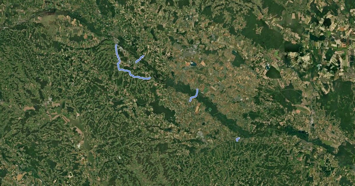 Маршрут Mura-Drava Alternative на спутниковом снимке