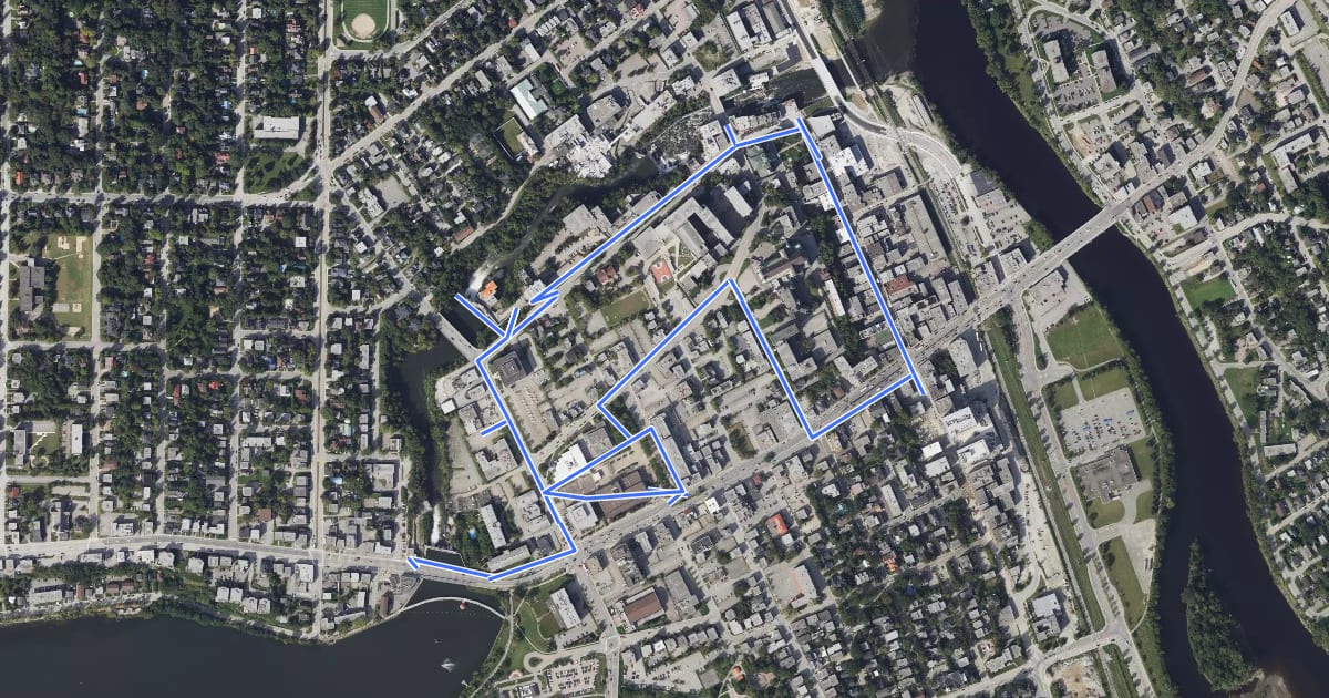 Маршрут Murales de Sherbrooke (Demi) на спутниковом снимке