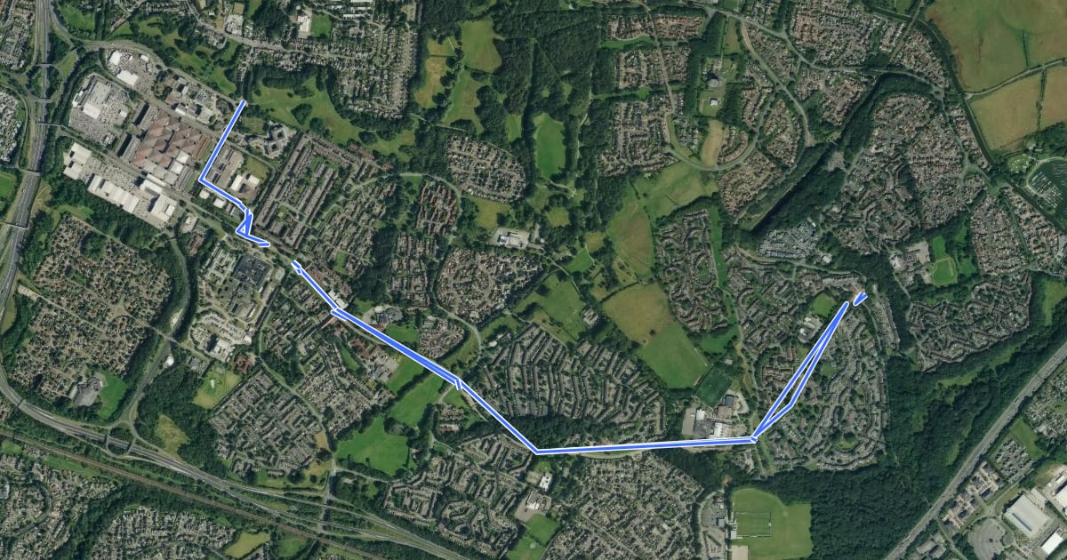 Маршрут Murdishaw pop-up cycle route на спутниковом снимке