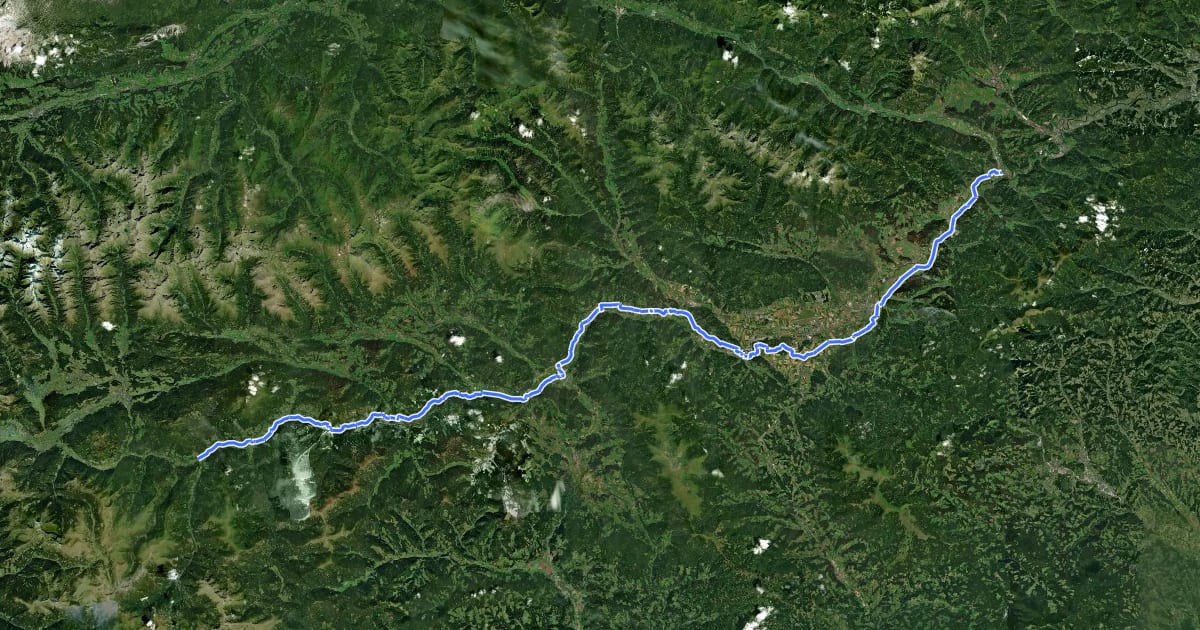 Маршрут Murradweg Abs. 2 (Predlitz - Sankt Michael in Obersteiermark) на спутниковом снимке