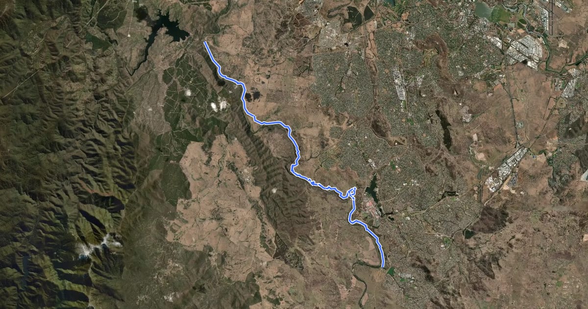Маршрут Murrumbidgee Discovery Track на спутниковом снимке