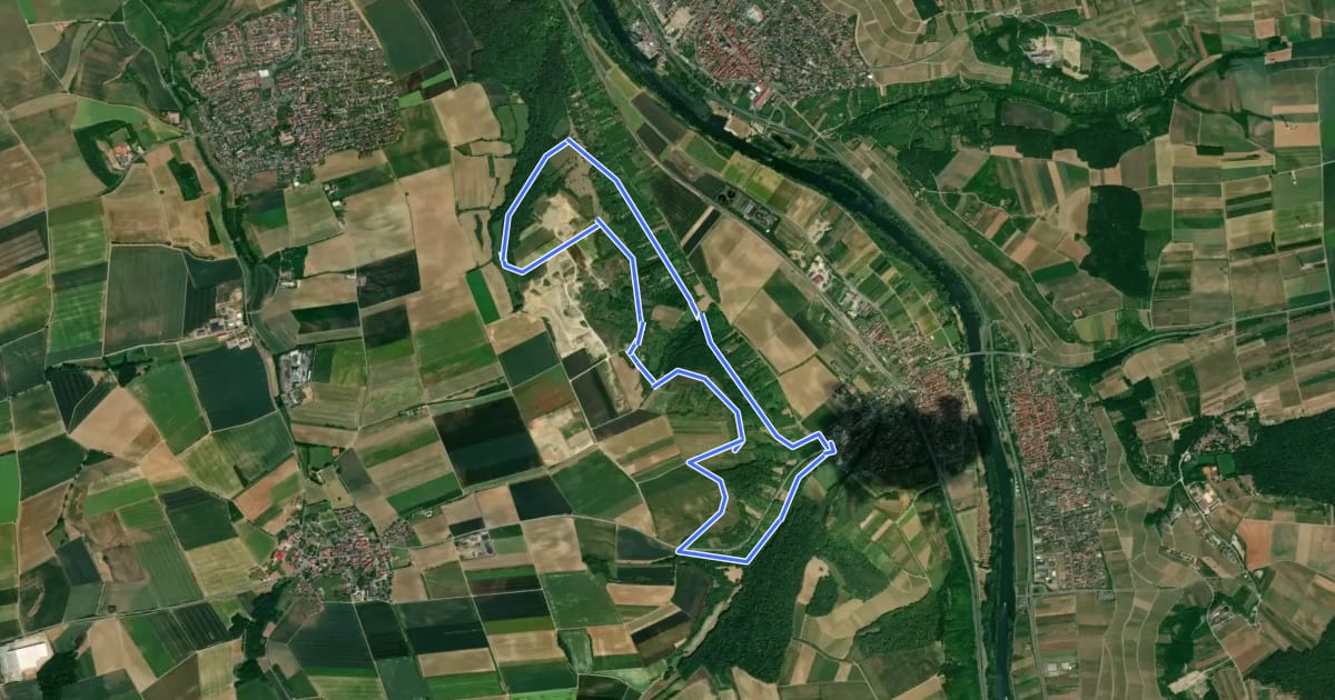 Маршрут Muschelkalkweg Winterhausen на спутниковом снимке