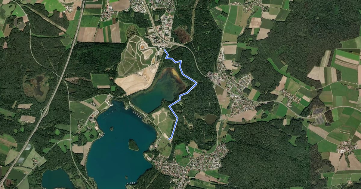 Маршрут Museumslehrpfad Braunkohle in der Oberpfalz на спутниковом снимке