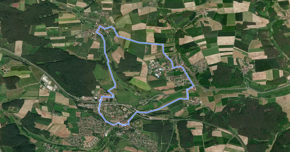 Маршрут Museumsrundwanderweg Emskirchen на спутниковом снимке