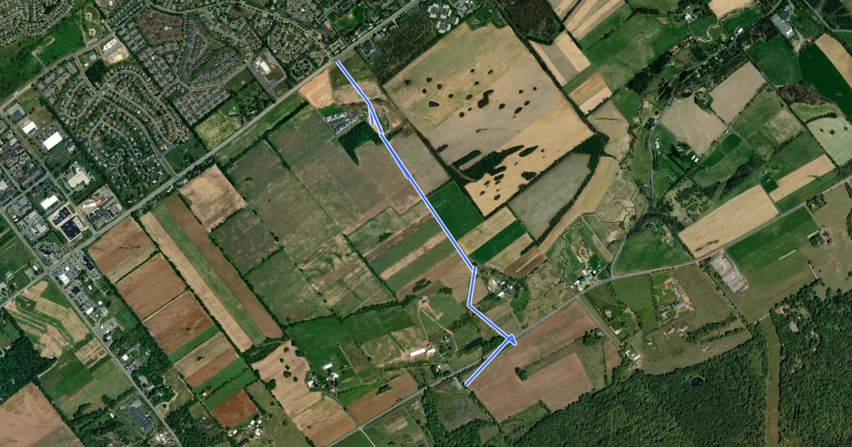 Маршрут Musser Gap Greenway на спутниковом снимке