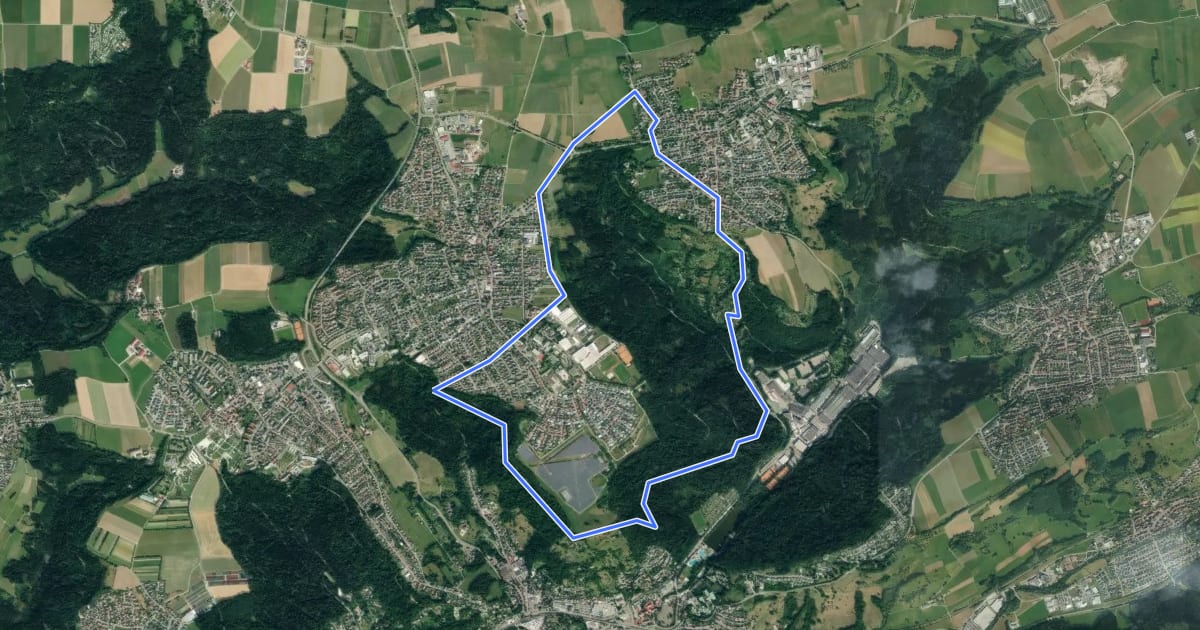 Маршрут Mutlangen Rundwanderweg 4 на спутниковом снимке