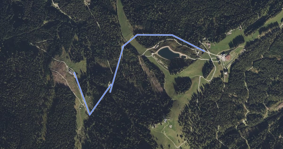 Маршрут Mutterer Alm - Götzner Alm на спутниковом снимке