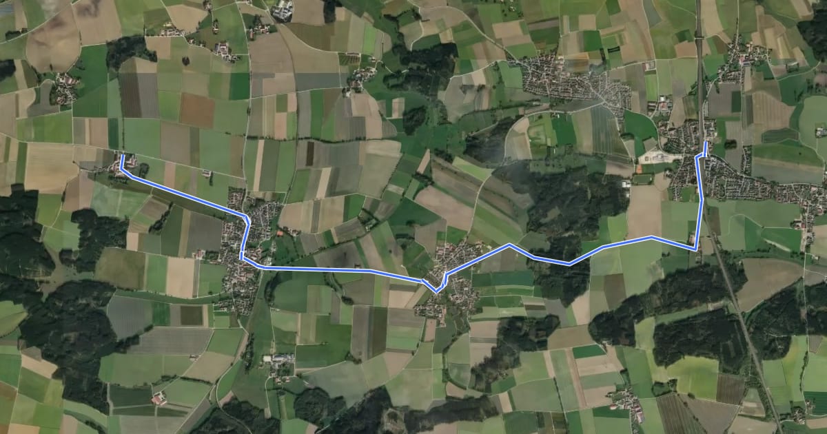 Маршрут MVV Wanderweg Dreieck на спутниковом снимке