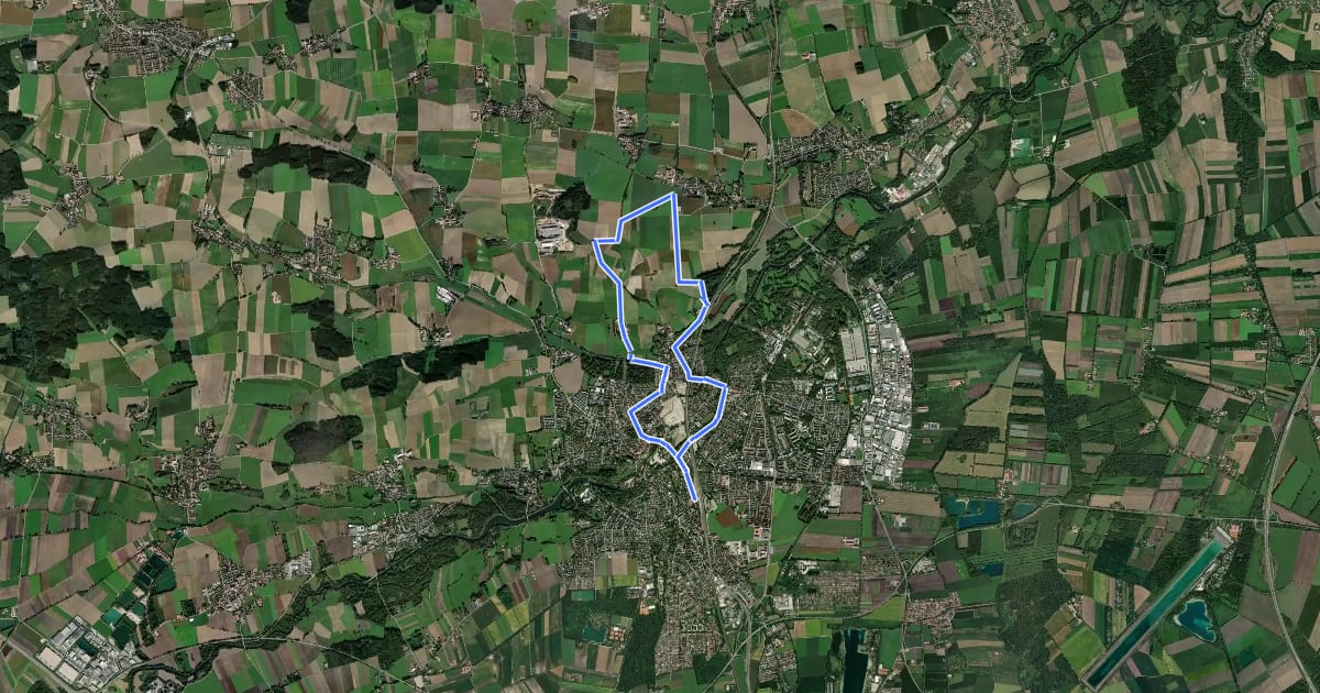 Маршрут MVV Wanderweg Punkt на спутниковом снимке