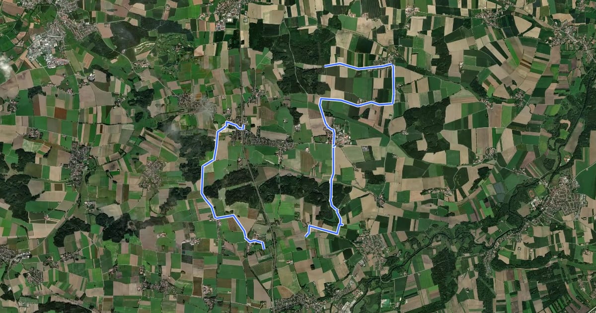 Маршрут MVV Wanderweg Raute на спутниковом снимке